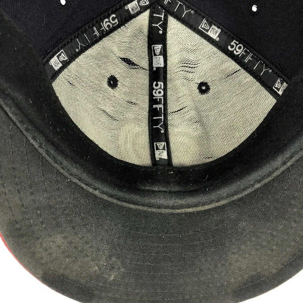 VTG Washington Nationals New Era On Field Fitted Hat Cap 7 3/8 USA Made Discolor - Picture 16 of 16